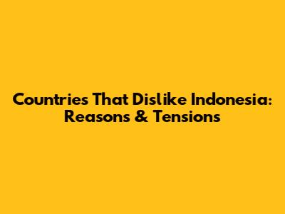 Countries That Dislike Indonesia: Reasons & Tensions