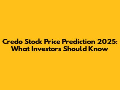 Credo Stock Price Prediction 2025: What Investors Should Know