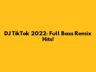 DJ TikTok 2022: Full Bass Remix Hits!