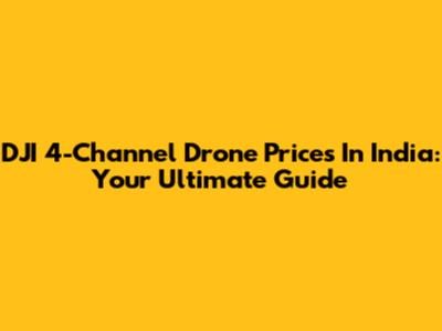 DJI 4-Channel Drone Prices In India: Your Ultimate Guide