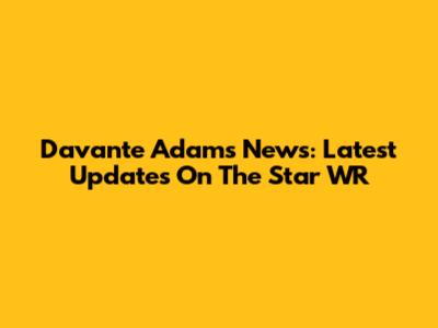 Davante Adams News: Latest Updates On The Star WR