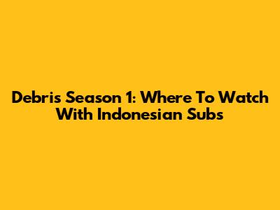 Debris Season 1: Where To Watch With Indonesian Subs