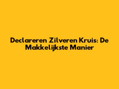 Declareren Zilveren Kruis: De Makkelijkste Manier