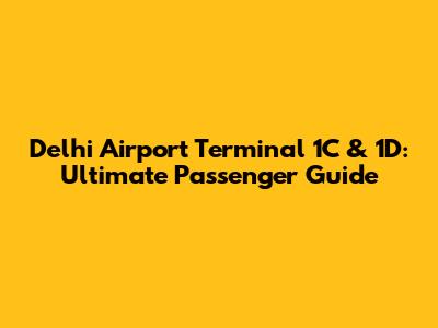 Delhi Airport Terminal 1C & 1D: Ultimate Passenger Guide