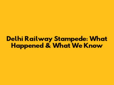 Delhi Railway Stampede: What Happened & What We Know
