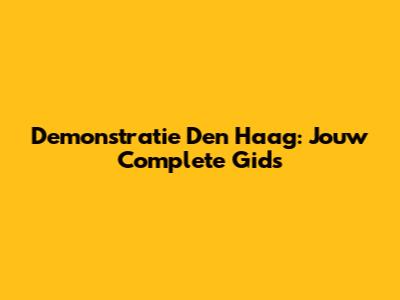 Demonstratie Den Haag: Jouw Complete Gids
