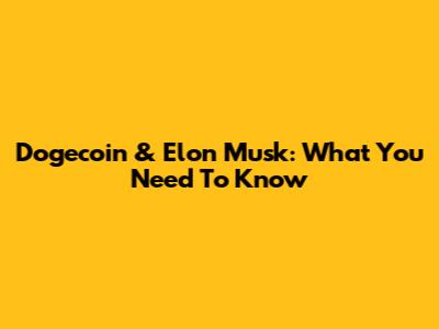 Dogecoin & Elon Musk: What You Need To Know