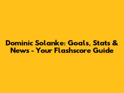 Dominic Solanke: Goals, Stats & News - Your Flashscore Guide