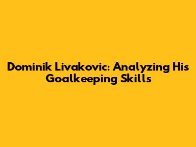 Dominik Livakovic: Analyzing His Goalkeeping Skills