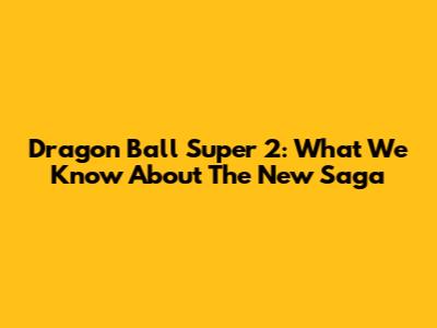 Dragon Ball Super 2: What We Know About The New Saga