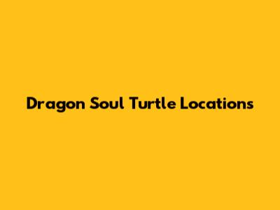 Dragon Soul Turtle Locations