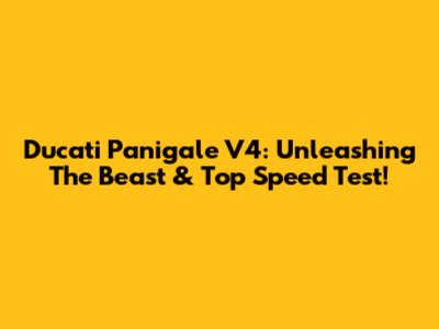Ducati Panigale V4: Unleashing The Beast & Top Speed Test!