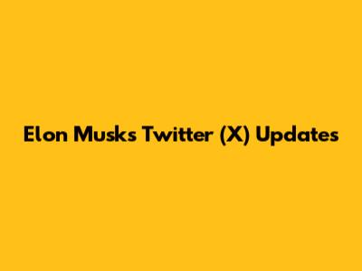 Elon Musk's Twitter (X) Updates