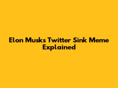Elon Musk's Twitter Sink Meme Explained