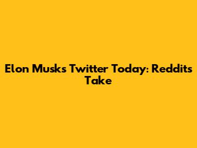 Elon Musk's Twitter Today: Reddit's Take