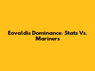 Eovaldi's Dominance: Stats Vs. Mariners
