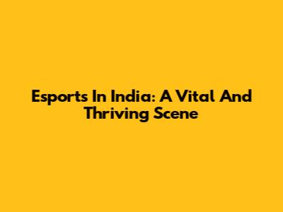 Esports In India: A Vital And Thriving Scene