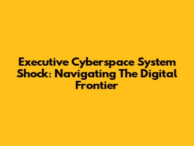 Executive Cyberspace System Shock: Navigating The Digital Frontier