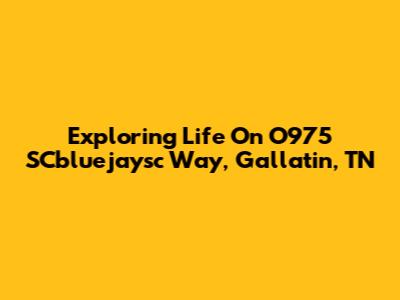 Exploring Life On O975 SCbluejaysc Way, Gallatin, TN