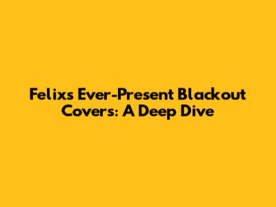 Felix's Ever-Present Blackout Covers: A Deep Dive