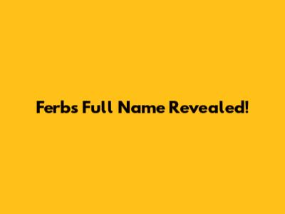 Ferb's Full Name Revealed!