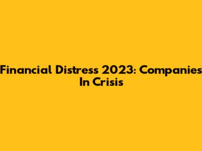 Financial Distress 2023: Companies In Crisis