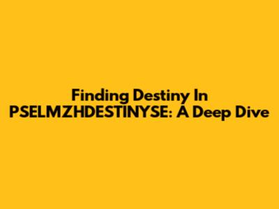 Finding Destiny In PSELMZHDESTINYSE: A Deep Dive