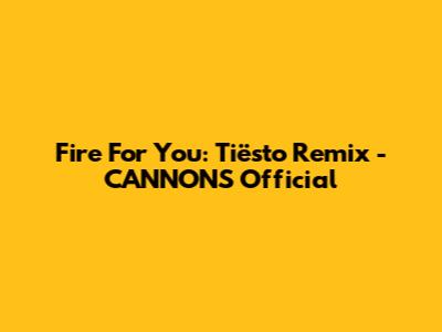 Fire For You: Tiësto Remix - CANNONS Official