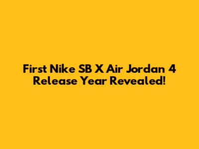 First Nike SB X Air Jordan 4 Release Year Revealed!