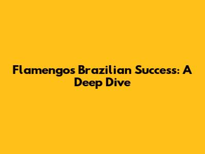 Flamengo's Brazilian Success: A Deep Dive