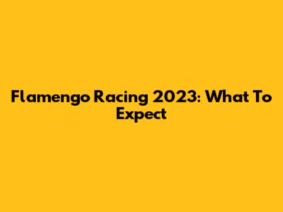 Flamengo Racing 2023: What To Expect