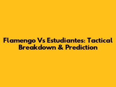Flamengo Vs Estudiantes: Tactical Breakdown & Prediction