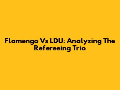 Flamengo Vs LDU: Analyzing The Refereeing Trio
