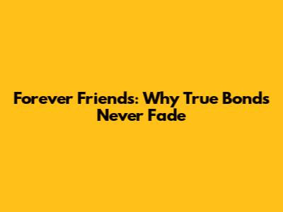 Forever Friends: Why True Bonds Never Fade
