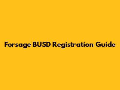 Forsage BUSD Registration Guide