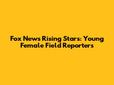 Fox News' Rising Stars: Young Female Field Reporters