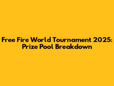 Free Fire World Tournament 2025: Prize Pool Breakdown