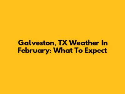 Galveston, TX Weather In February: What To Expect