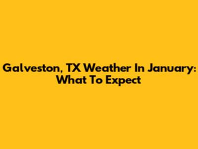 Galveston, TX Weather In January: What To Expect