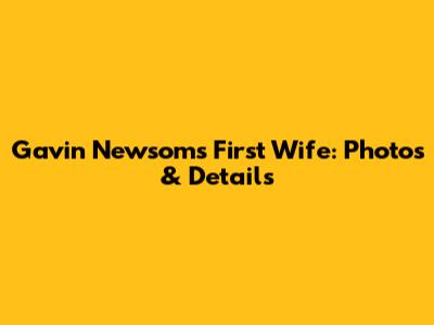 Gavin Newsom's First Wife: Photos & Details