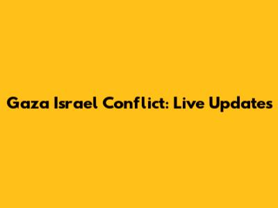 Gaza Israel Conflict: Live Updates