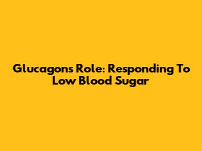 Glucagon's Role: Responding To Low Blood Sugar