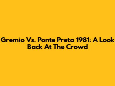 Gremio Vs. Ponte Preta 1981: A Look Back At The Crowd