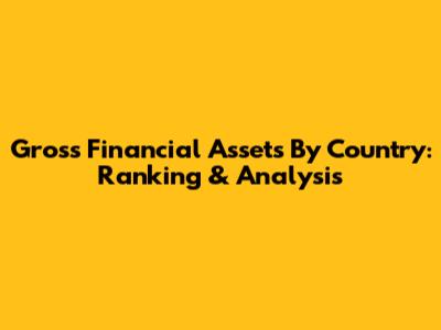Gross Financial Assets By Country: Ranking & Analysis