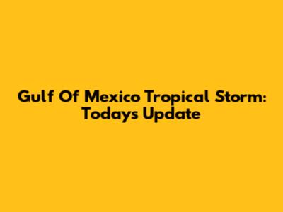 Gulf Of Mexico Tropical Storm: Today's Update