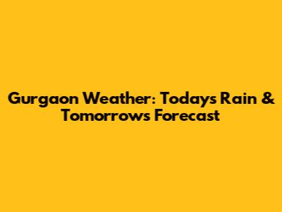 Gurgaon Weather: Today's Rain & Tomorrow's Forecast