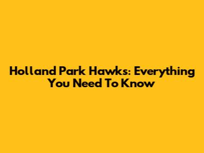 Holland Park Hawks: Everything You Need To Know
