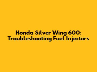Honda Silver Wing 600: Troubleshooting Fuel Injectors