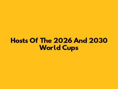 Hosts Of The 2026 And 2030 World Cups