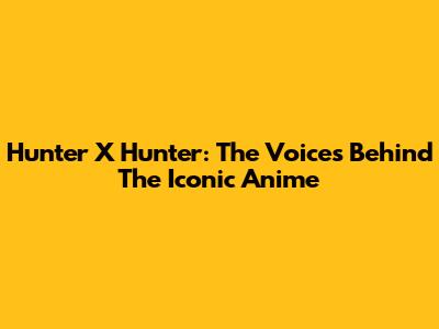 Hunter X Hunter: The Voices Behind The Iconic Anime